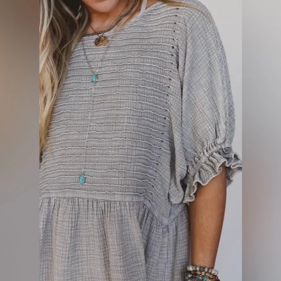 Easel Women's Dress in Mineral Wash Ash color - Picture 4 of 8